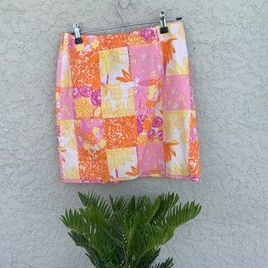 Lilly Pulitzer Patchwork print skirt.